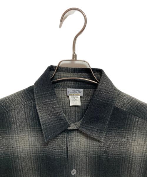 CalTop（キャルトップ）CalTop (キャルトップ) オンブレチェックシャツ ブラック サイズ:Lの古着・服飾アイテム