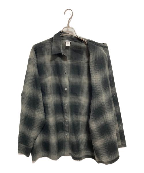 CalTop（キャルトップ）CalTop (キャルトップ) オンブレチェックシャツ ブラック サイズ:Lの古着・服飾アイテム