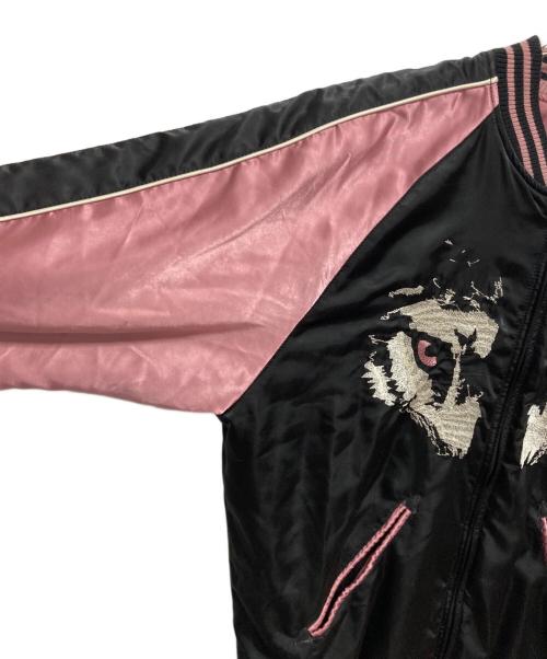 DIESEL（ディーゼル）DIESEL (ディーゼル) ウルフデザイン スカジャン ブラック×ピンク サイズ:Mの古着・服飾アイテム
