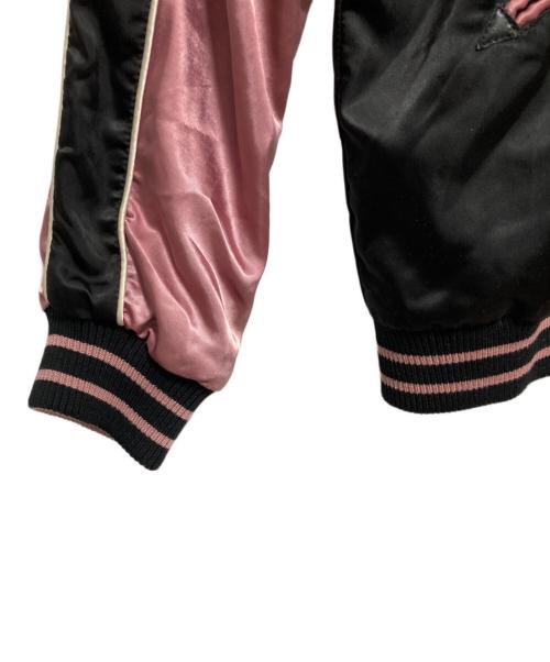 DIESEL（ディーゼル）DIESEL (ディーゼル) ウルフデザイン スカジャン ブラック×ピンク サイズ:Mの古着・服飾アイテム