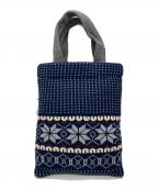 COMME des GARCONS SHIRTコムデギャルソンシャツ）の古着「アクリルニットハンドバッグ」｜ネイビー