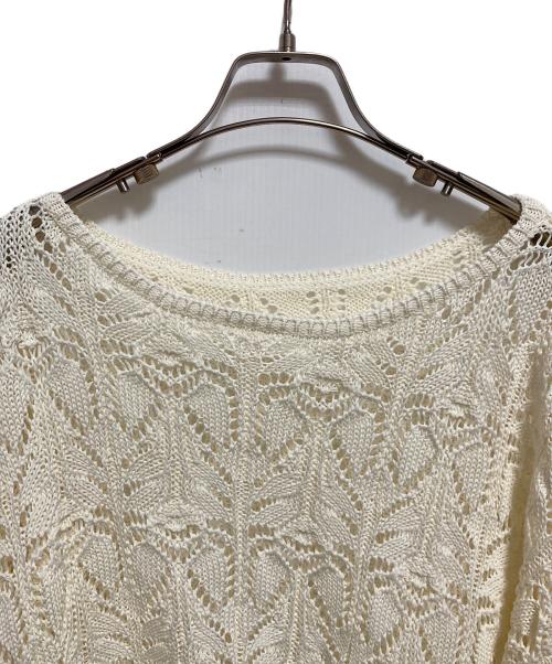 Spick and Span（スピック＆スパン）Spick and Span (スピック＆スパン) ギマコットン透かし編みボートネックニット ホワイト サイズ:FREE 未使用品の古着・服飾アイテム