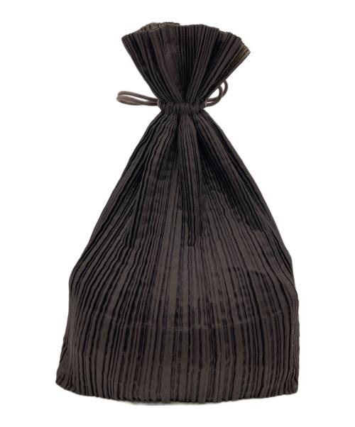 ISSEY MIYAKE（イッセイミヤケ）ISSEY MIYAKE (イッセイミヤケ) プリーツ巾着バッグ ブラウンの古着・服飾アイテム