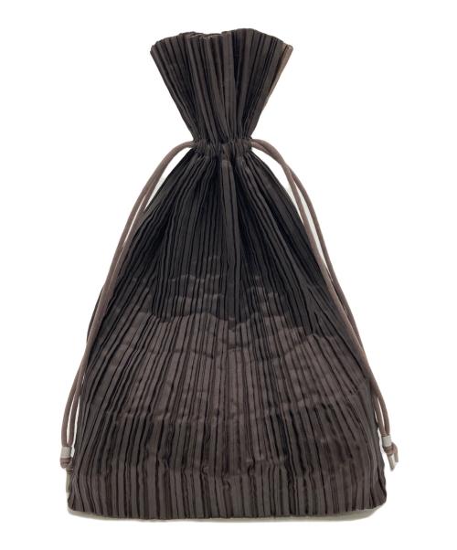 ISSEY MIYAKE（イッセイミヤケ）ISSEY MIYAKE (イッセイミヤケ) プリーツ巾着バッグ ブラウンの古着・服飾アイテム