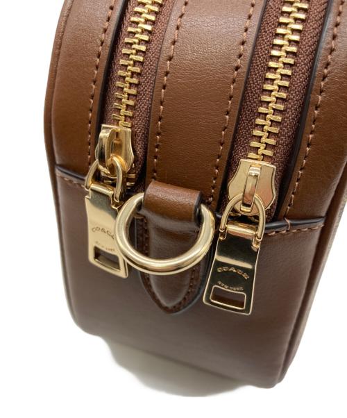 COACH（コーチ）COACH (コーチ) シグネチャーショルダーバッグ ベージュ×ブラウンの古着・服飾アイテム