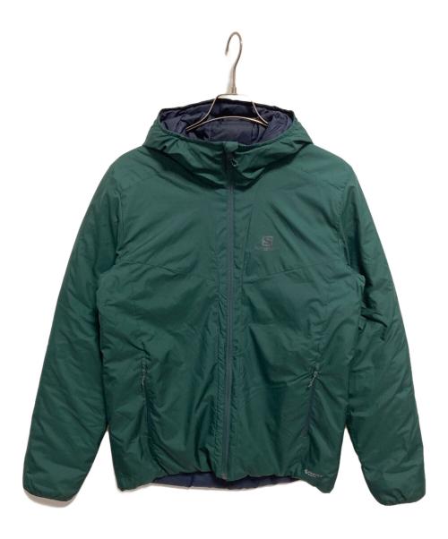 SALOMON（サロモン）SALOMON (サロモン) PRIMALOFT ZIP JACKET グリーン×ネイビー サイズ:Sの古着・服飾アイテム