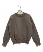 SLOANEスローン）の古着「12G天竺ダブルフェイスニットセーター」｜ベージュ