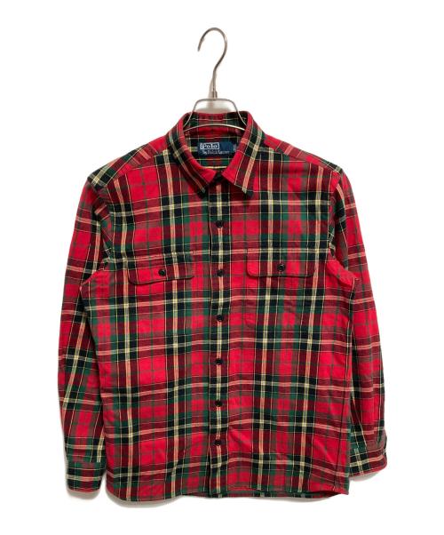 POLO RALPH LAUREN（ポロ・ラルフローレン）POLO RALPH LAUREN (ポロ・ラルフローレン) タブカラータータンチェックシャツ レッド サイズ:Mの古着・服飾アイテム