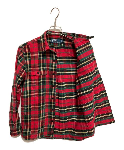 POLO RALPH LAUREN（ポロ・ラルフローレン）POLO RALPH LAUREN (ポロ・ラルフローレン) タブカラータータンチェックシャツ レッド サイズ:Mの古着・服飾アイテム