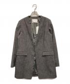 icBアイシービー）の古着「ミックスヤーンツイード ノーカラージャケット」｜グレー