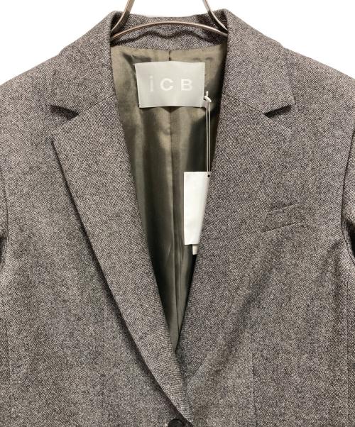 icB（アイシービー）icB (アイシービー) シックツイード テーラードジャケット グレー サイズ:SIZE 2(7)の古着・服飾アイテム