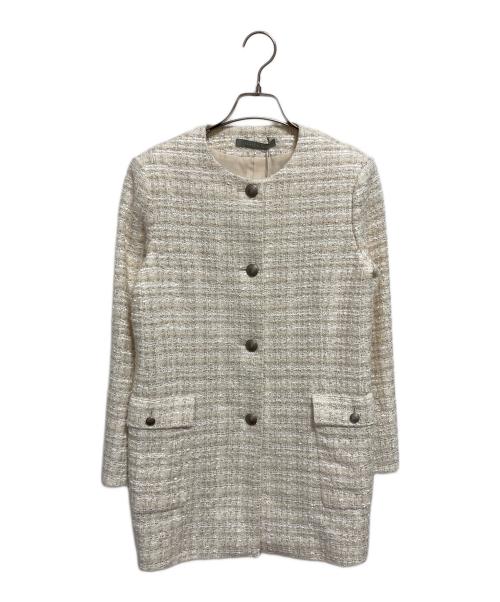 theory luxe（セオリーリュクス）theory luxe (セオリーリュクス) HATCH TWEED LS CROP JKT NB ホワイト サイズ:36の古着・服飾アイテム