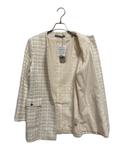 theory luxe（セオリーリュクス）theory luxe (セオリーリュクス) HATCH TWEED LS CROP JKT NB ホワイト サイズ:36の古着・服飾アイテム
