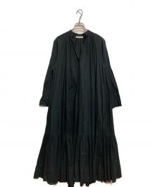 Plage（プラージュ）の古着「Lawn ボリューム Flare ワンピース」｜ブラック