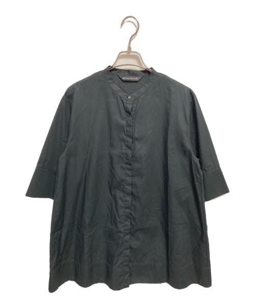 mizuiro-ind（ミズイロインド）mizuiro-ind (ミズイロインド) ノーカラーシャツチュニック ブラック サイズ:ーの古着・服飾アイテム