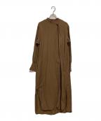 TODAYFULトゥデイフル）の古着「Woollinen Asymmetry Dre」｜ブラウン