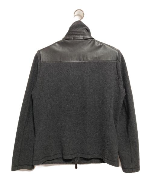 BURBERRY LONDON（バーバリーロンドン）BURBERRY LONDON (バーバリーロンドン) ラムレザー切替ウールジャケット グレー サイズ:SIZE 40の古着・服飾アイテム