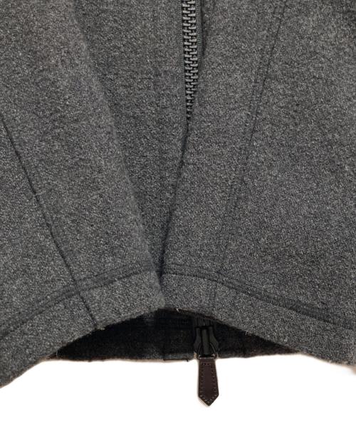 BURBERRY LONDON（バーバリーロンドン）BURBERRY LONDON (バーバリーロンドン) ラムレザー切替ウールジャケット グレー サイズ:SIZE 40の古着・服飾アイテム