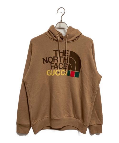 GUCCI（グッチ）GUCCI (グッチ) THE NORTH FACE (ザ ノース フェイス) 21SS プルオーバーパーカー ベージュ サイズ:xsの古着・服飾アイテム