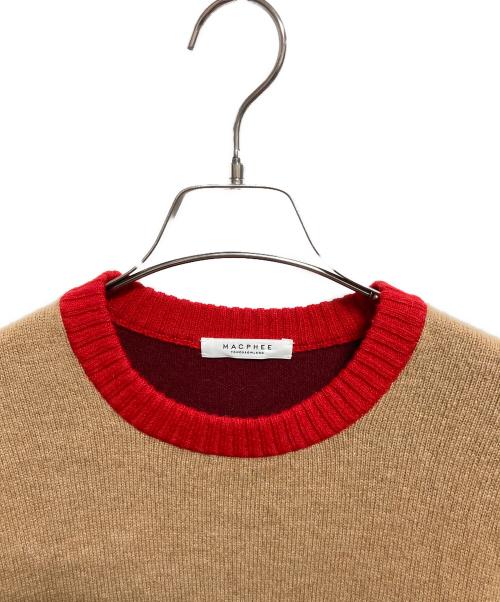 MACPHEE（マカフィー）MACPHEE (マカフィー) NZ LAMB 9G クルーネックプルオーバー ベージュ サイズ:Mの古着・服飾アイテム