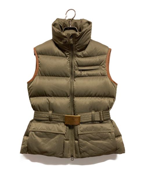 RALPH LAUREN（ラルフローレン）RALPH LAUREN (ラルフローレン) ベルト付ダウンベスト カーキ サイズ:SIZE 11の古着・服飾アイテム