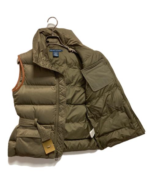 RALPH LAUREN（ラルフローレン）RALPH LAUREN (ラルフローレン) ベルト付ダウンベスト カーキ サイズ:SIZE 11の古着・服飾アイテム