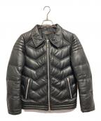 JACKROSEジャックローズ）の古着「レザーダウンジャケット」｜ブラック