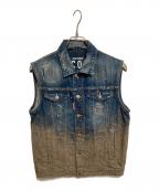 DSQUARED2ディースクエアード）の古着「加工デニムベスト」｜インディゴ