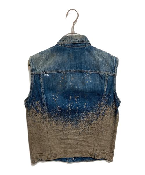 DSQUARED2（ディースクエアード）DSQUARED2 (ディースクエアード) 加工デニムベスト インディゴ サイズ:48の古着・服飾アイテム