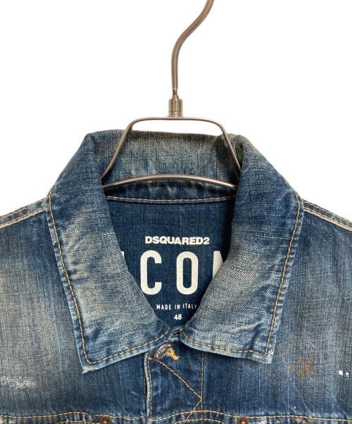 DSQUARED2（ディースクエアード）DSQUARED2 (ディースクエアード) 加工デニムベスト インディゴ サイズ:48の古着・服飾アイテム