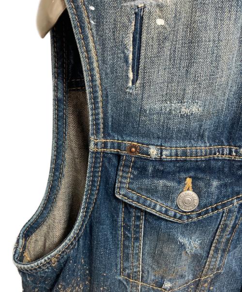 DSQUARED2（ディースクエアード）DSQUARED2 (ディースクエアード) 加工デニムベスト インディゴ サイズ:48の古着・服飾アイテム