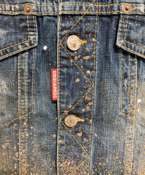 DSQUARED2（ディースクエアード）DSQUARED2 (ディースクエアード) 加工デニムベスト インディゴ サイズ:48の古着・服飾アイテム