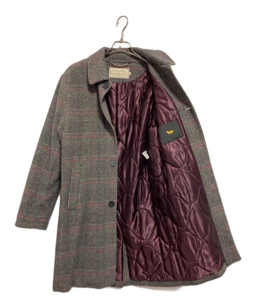 maison kitsune（メゾンキツネ）maison kitsune (メゾンキツネ) CHECK BILL CLASSIC COAT グレー サイズ:SIZE XSの古着・服飾アイテム