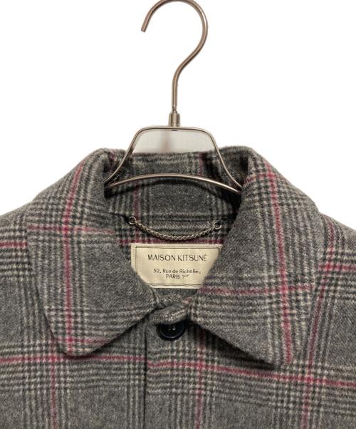 maison kitsune（メゾンキツネ）maison kitsune (メゾンキツネ) CHECK BILL CLASSIC COAT グレー サイズ:SIZE XSの古着・服飾アイテム