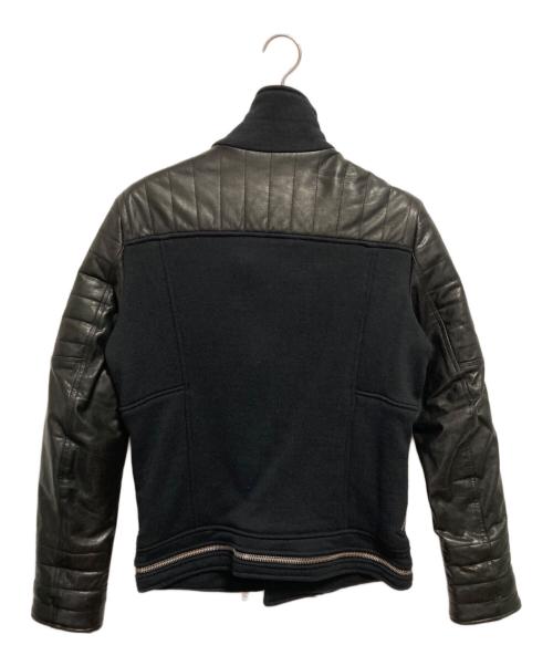 BALMAIN（バルマン）BALMAIN (バルマン) レザー切替ライダースジャケット ブラック×ブラック サイズ:Sの古着・服飾アイテム