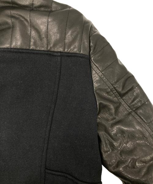 BALMAIN（バルマン）BALMAIN (バルマン) レザー切替ライダースジャケット ブラック×ブラック サイズ:Sの古着・服飾アイテム
