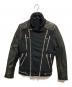 BALMAIN（バルマン）の古着「レザー切替ライダースジャケット」｜ブラック×ブラック