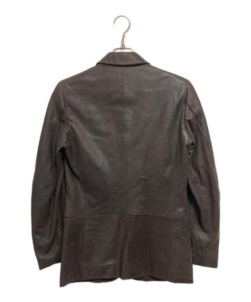 JIL SANDER（ジルサンダー）JIL SANDER (ジルサンダー) レザーテーラードジャケット ブラウン サイズ:44の古着・服飾アイテム