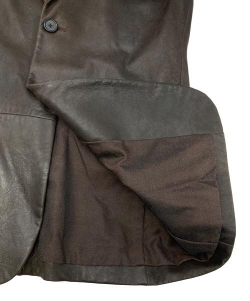 JIL SANDER（ジルサンダー）JIL SANDER (ジルサンダー) レザーテーラードジャケット ブラウン サイズ:44の古着・服飾アイテム