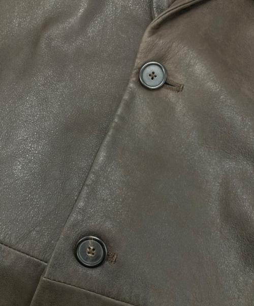 JIL SANDER（ジルサンダー）JIL SANDER (ジルサンダー) レザーテーラードジャケット ブラウン サイズ:44の古着・服飾アイテム