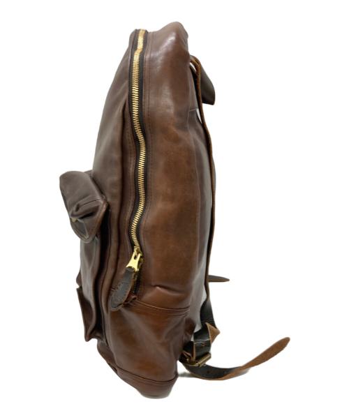RRL（ダブルアールエル）RRL (ダブルアールエル) MITCHELL LEATHER BACKACK ブラウンの古着・服飾アイテム