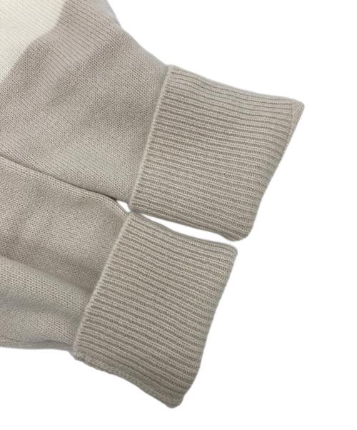 23区（ニジュウサンク）23区 (ニジュウサンク) ウールカシミヤ カラーブロック ニット ピンク×ベージュ サイズ:38の古着・服飾アイテム