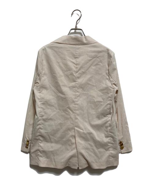 Noble（ノーブル）Noble (ノーブル) 麻ストレッチピークドラペルダブルジャケット ベージュ サイズ:36の古着・服飾アイテム