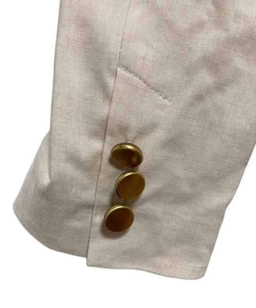 Noble（ノーブル）Noble (ノーブル) 麻ストレッチピークドラペルダブルジャケット ベージュ サイズ:36の古着・服飾アイテム