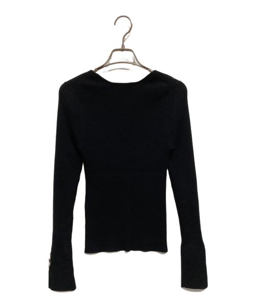 allureville（アルアバイル）allureville (アルアバイル) 袖釦Vネックプルオーバー ブラック サイズ:SIZE 2の古着・服飾アイテム