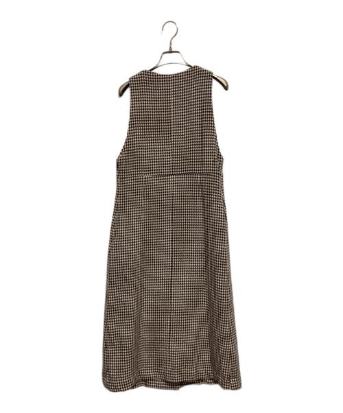 TOMORROW LAND（トゥモローランド）TOMORROW LAND (トゥモローランド) ブラウニーハウンドトゥース Aラインジャンパースカート ベージュ サイズ:SIZE 36の古着・服飾アイテム