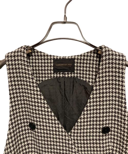TOMORROW LAND（トゥモローランド）TOMORROW LAND (トゥモローランド) ブラウニーハウンドトゥース Aラインジャンパースカート ベージュ サイズ:SIZE 36の古着・服飾アイテム