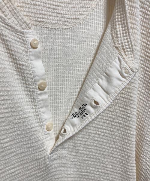 RRL（ダブルアールエル）RRL (ダブルアールエル) ワッフルヘンリーネックカットソー ベージュ サイズ:Lの古着・服飾アイテム