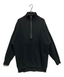 FRAMeWORK（フレームワーク）の古着「コットンハリヌキハーフジッププルオーバー2」｜ブラック