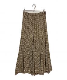 JOURNAL STANDARD（ジャーナルスタンダード）の古着「ギンガムチェックフレアスカート」｜ベージュ